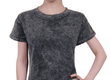 URBAN FASHION - Acid Wash Turnup Sleeve