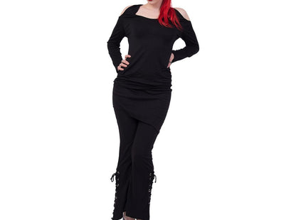 URBAN FASHION - 2in1 Boot-Cut Leggings with Micro Slant Skirt