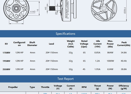 T-Motor PACER P2306 V3 Motor (1750kV, 1950kV, 2550kV)