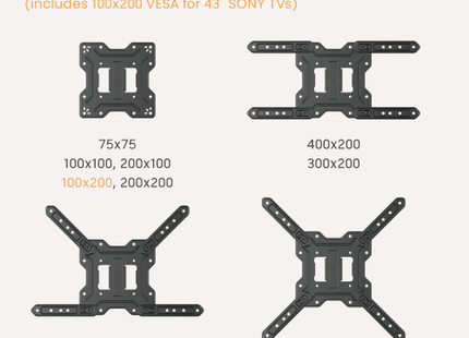 ProperAV TV Wall Bracket (23" - 65" / 30kg Capacity / VESA Max. 400x400)