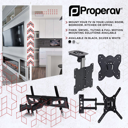 ProperAV TV Wall Bracket (23" - 65" / 30kg Capacity / VESA Max. 400x400)
