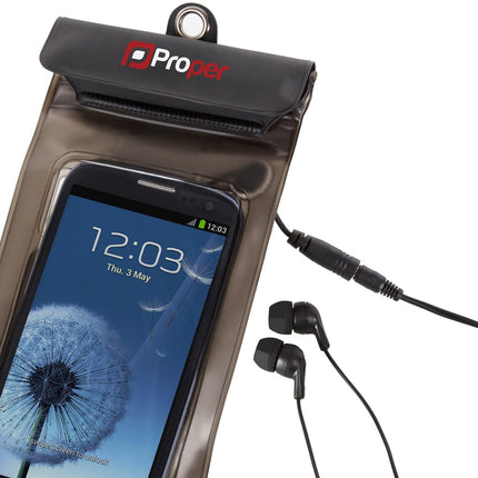 ProperAV Waterproof Case with Waterproof Earphones for Smartphones