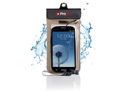ProperAV Waterproof Case with Waterproof Earphones for Smartphones