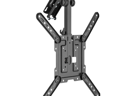 ProperAV Retractable Fold-Up Ceiling TV Bracket (23" - 55" / 20kg Capacity / VESA Max. 400x400) - Black