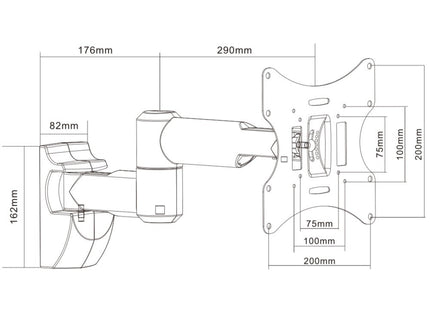 ProperAV TV Wall Bracket (23" - 43" / 30kg Capacity / VESA Max. 200x200)