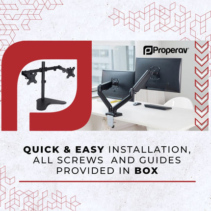ProperAV Desk Monitor Mount 17" - 34" Swing Arm VESA Max 100x100