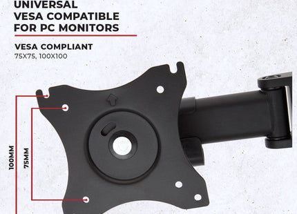 ProperAV Desk Monitor Mount 17" - 32" Dual Swing Arm VESA Max 100x100