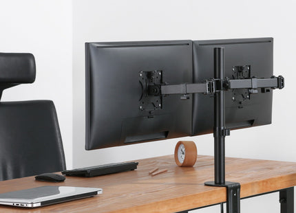ProperAV Desk Monitor Mount 17" - 32" Dual Swing Arm VESA Max 100x100