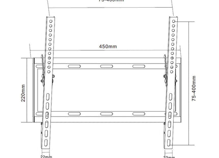 ProperAV Flat TV Wall Bracket (32" - 55" / 35kg Capacity / VESA Max. 400x400)