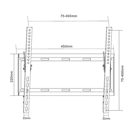 ProperAV Flat TV Wall Bracket (32" - 55" / 35kg Capacity / VESA Max. 400x400)