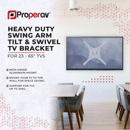 ProperAV TV Wall Bracket (23" - 65" / 30kg Capacity / VESA Max. 400x400)
