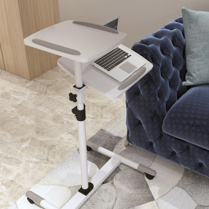 ProperAV Mobile Desk Workstation & Projector Stand - White
