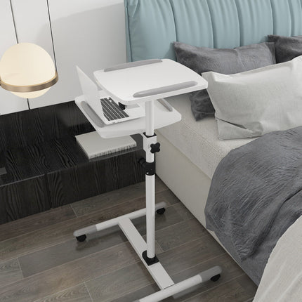 ProperAV Mobile Desk Workstation & Projector Stand - White