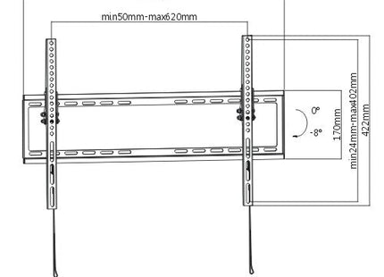ProperAV Flat TV Wall Bracket (37" - 75" / 35kg Capacity / VESA Max. 600x400)