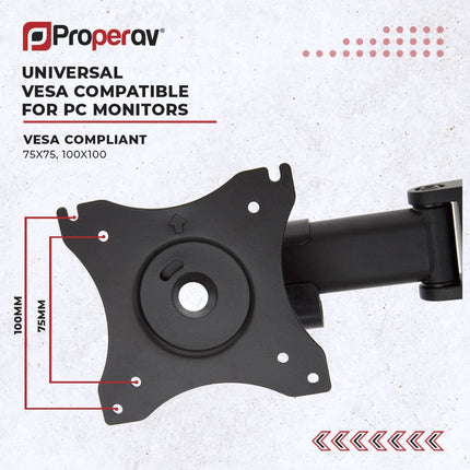 ProperAV Desk Monitor Mount 17" - 32" Articulated Swing Arm VESA 100x100