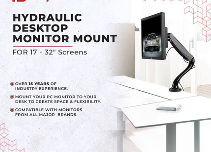 ProperAV Desk Monitor Mount 17" - 32" Articulated Swing Arm VESA 100x100