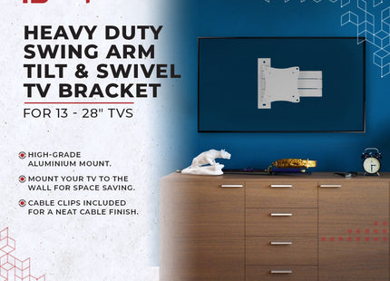 ProperAV TV Wall Bracket (13" - 28" / 15kg Capacity / VESA Max. 100x100)
