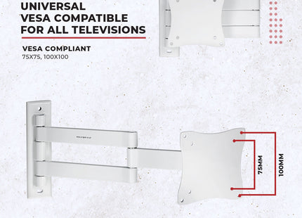 ProperAV TV Wall Bracket (13" - 28" / 15kg Capacity / VESA Max. 100x100)