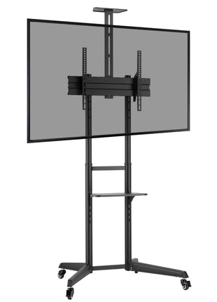 ProperAV Mobile TV Trolley Stand on Wheels for 37" - 70" Screens (50kg Capacity / VESA Max. 400x600)