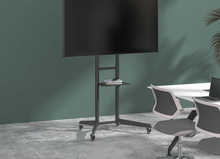 ProperAV Mobile TV Trolley Stand on Wheels for 37" - 70" Screens (50kg Capacity / VESA Max. 400x600)