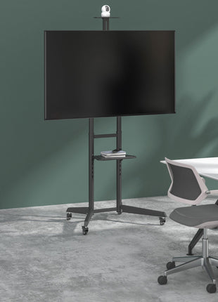 ProperAV Mobile TV Trolley Stand on Wheels for 37" - 70" Screens (50kg Capacity / VESA Max. 400x600)