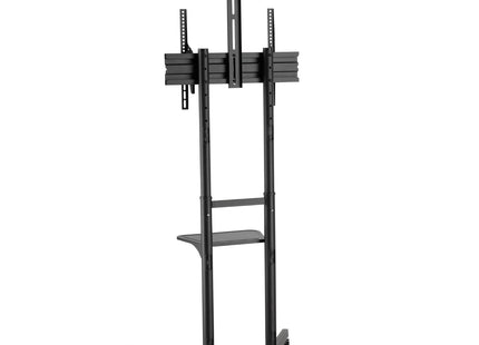 ProperAV Mobile TV Trolley Stand on Wheels for 37" - 70" Screens (50kg Capacity / VESA Max. 400x600)
