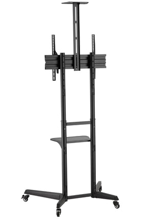 ProperAV Mobile TV Trolley Stand on Wheels for 37" - 70" Screens (50kg Capacity / VESA Max. 400x600)