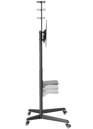 ProperAV Mobile TV Trolley Stand on Wheels for 37" - 70" Screens (50kg Capacity / VESA Max. 400x600)