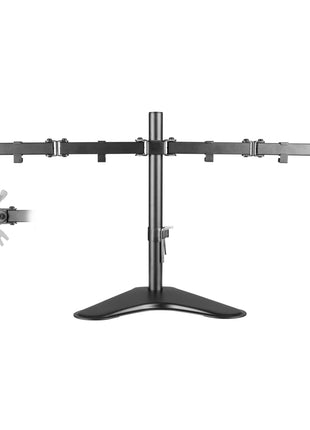 ProperAV Desk Monitor Mount 17" - 34" Dual Swing Arm Freestanding Base VESA Max 100x100