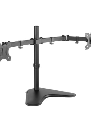 ProperAV Desk Monitor Mount 17" - 34" Dual Swing Arm Freestanding Base VESA Max 100x100