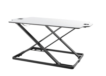 ProperAV Stand Up Desk Converter with Gas Spring Lift & Variable Height Settings - White