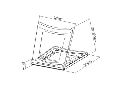 ProperAV Steel Construction Laptop or Tablet Stand with 5 Adjustable Settings