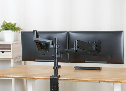 ProperAV Desk Monitor Mount 17" - 32" Extra Height Dual Articulated Swing Arm VESA Max 100x100