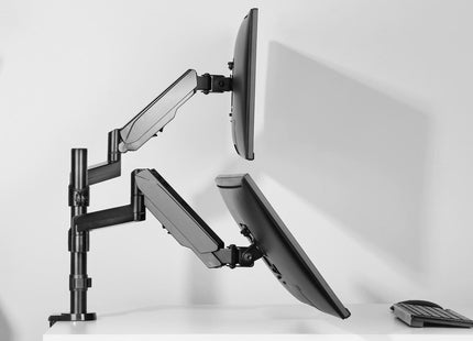 ProperAV Desk Monitor Mount 17" - 32" Extra Height Dual Articulated Swing Arm VESA Max 100x100