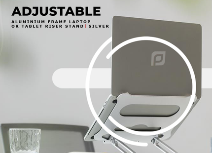 ProperAV Aluminium Construction Fully Adjustable Laptop or Tablet Stand - Silver