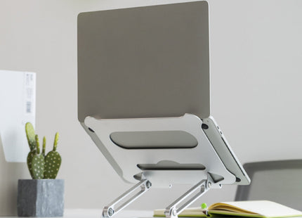 ProperAV Aluminium Construction Fully Adjustable Laptop or Tablet Stand - Silver