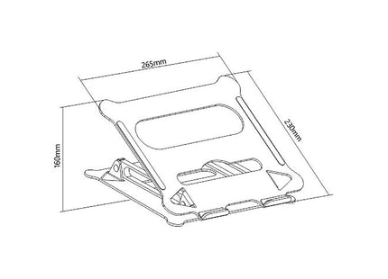 ProperAV Aluminium Construction Fully Adjustable Laptop or Tablet Stand - Silver