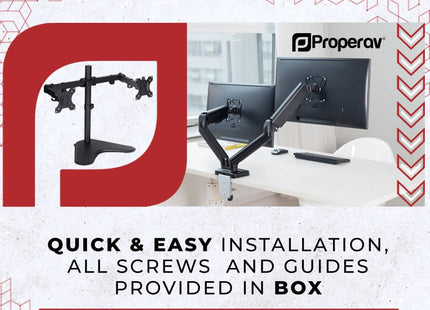 ProperAV Desk Monitor Stand 17" - 34" Freestanding Base VESA Max 100x100