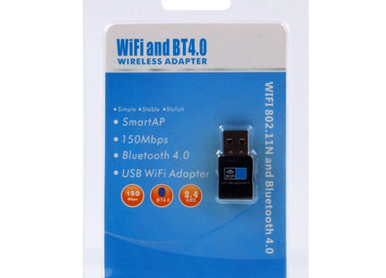 2 in 1 Bluetooth 4.0 + 150Mbps 2.4GHz USB WiFi Wireless Adapter