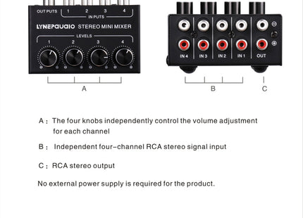 LINEPAUDIO B896 Four-channel Sassive Mixer
