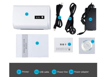 ZJ-9200 Portable USB Port Thermal Bluetooth Ticket Printer with Holder, USB + Bluetooth