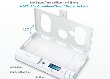 Self-discipline Smart Phone Lock Timing Box (White)