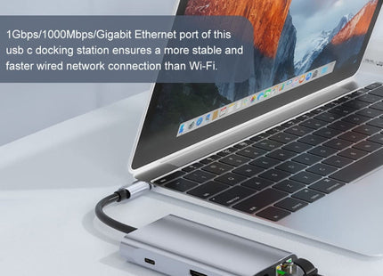 BYL-2111 7 in 1 USB-C / Type-C to USB Docking Station HUB Adapter (Silver)