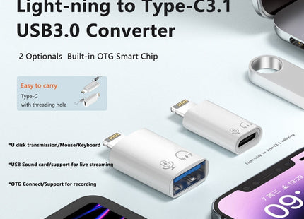 8 Pin to USB-C / Type-C OTG Adapter, 8 Pin to USB-C / Type-C