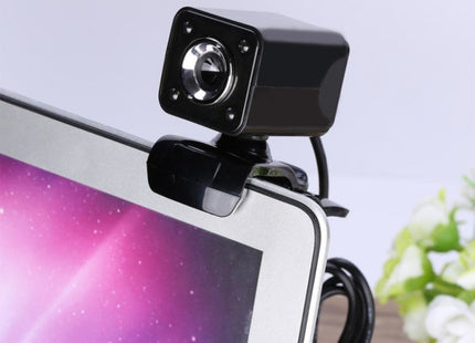 A862 360 Degree Rotatable 480P WebCam USB Wire Camera with Microphone & 4 LED lights for Desktop Skype Computer PC Laptop, Cable Length: 1.4m