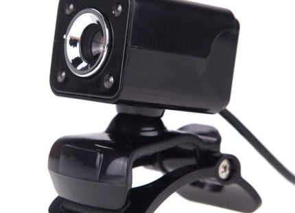 A862 360 Degree Rotatable 480P WebCam USB Wire Camera with Microphone & 4 LED lights for Desktop Skype Computer PC Laptop, Cable Length: 1.4m