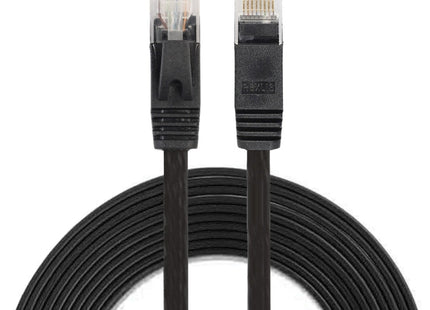 3m CAT6 Ultra-thin Flat Ethernet Network LAN Cable, Patch Lead RJ45 (Black)