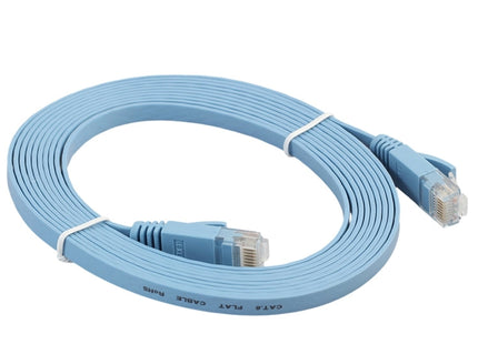 3m CAT6 Ultra-thin Flat Ethernet Network LAN Cable, Patch Lead RJ45 (Blue)