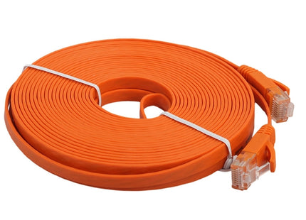 10m CAT6 Ultra-thin Flat Ethernet Network LAN Cable, Patch Lead RJ45, Length: 10m