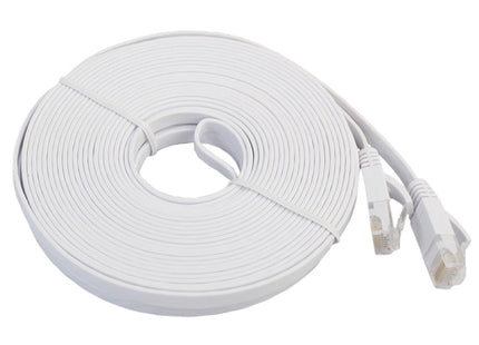 15m CAT6 Ultra-thin Flat Ethernet Network LAN Cable, Patch Lead RJ45